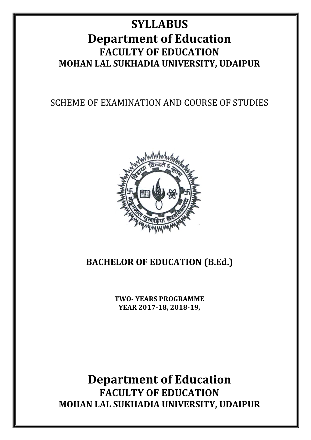 B. Ed. Syllabus