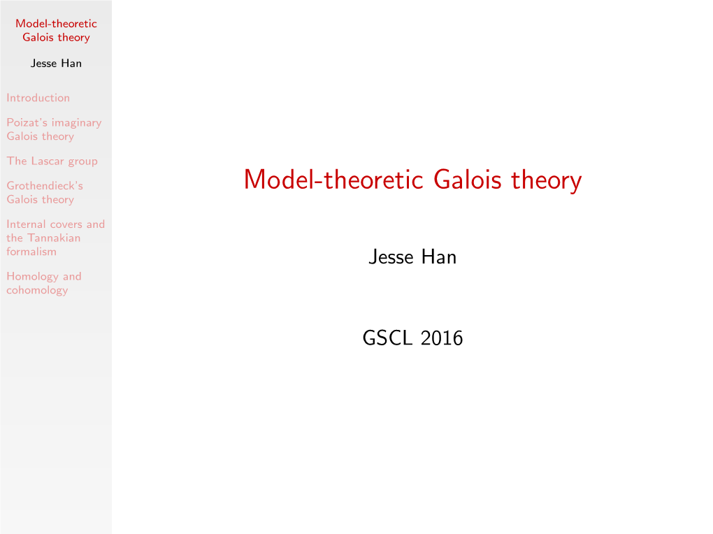 Model-Theoretic Galois Theory