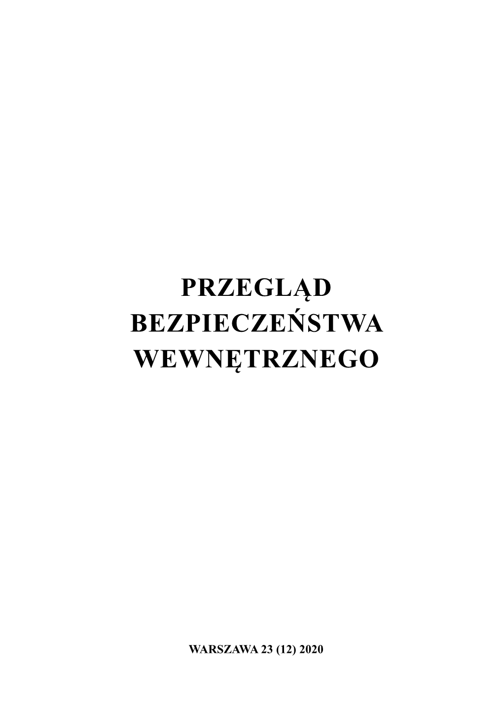 Przegląd Bezpieczeństwa Wewnętrznego