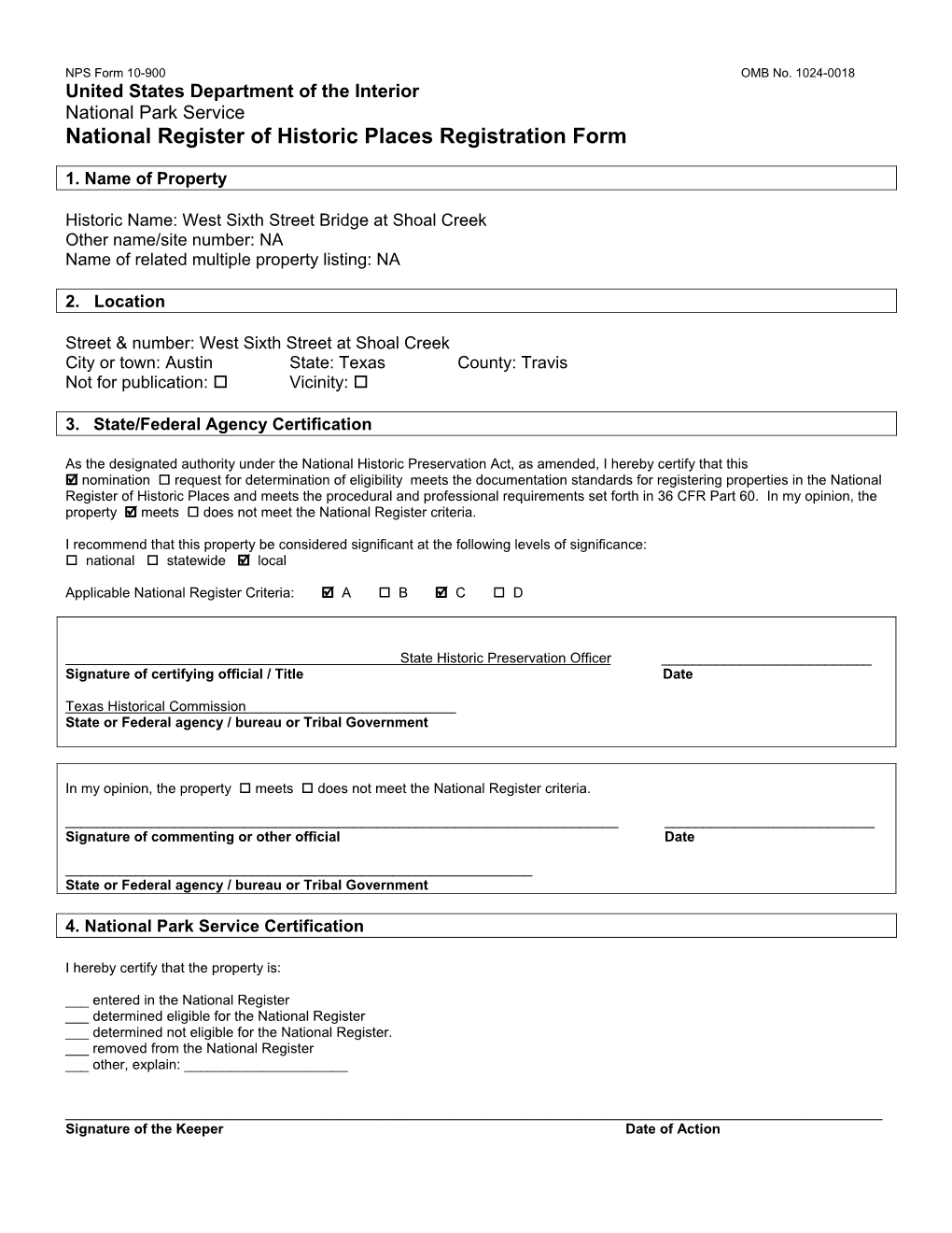 National Register of Historic Places Registration Form