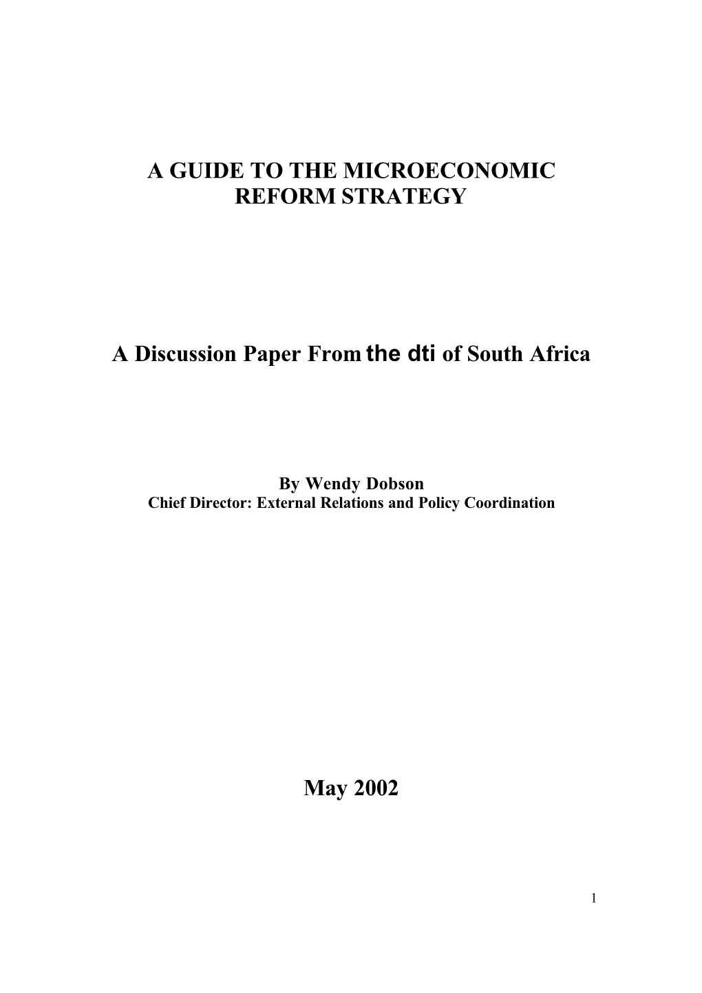 Microeconomic Reform Strategy Guide