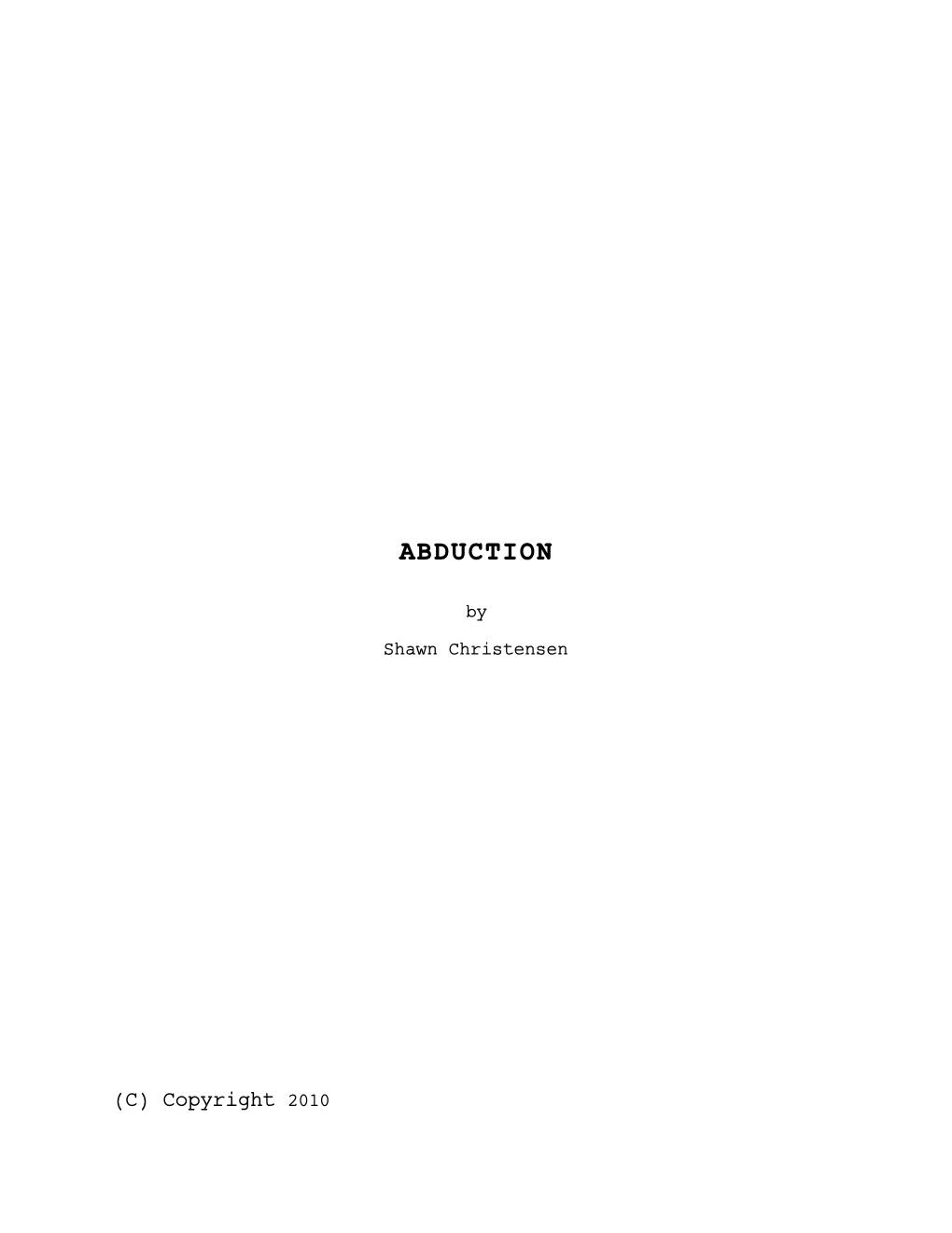 Abduction Script