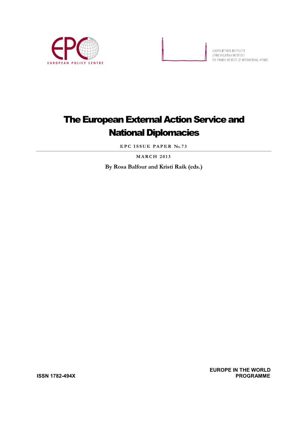 The European External Action Service and National Diplomacies