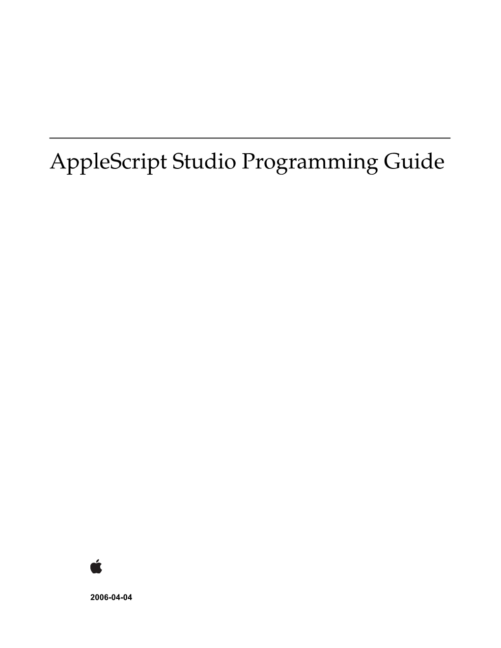 Applescript Studio Programming Guide