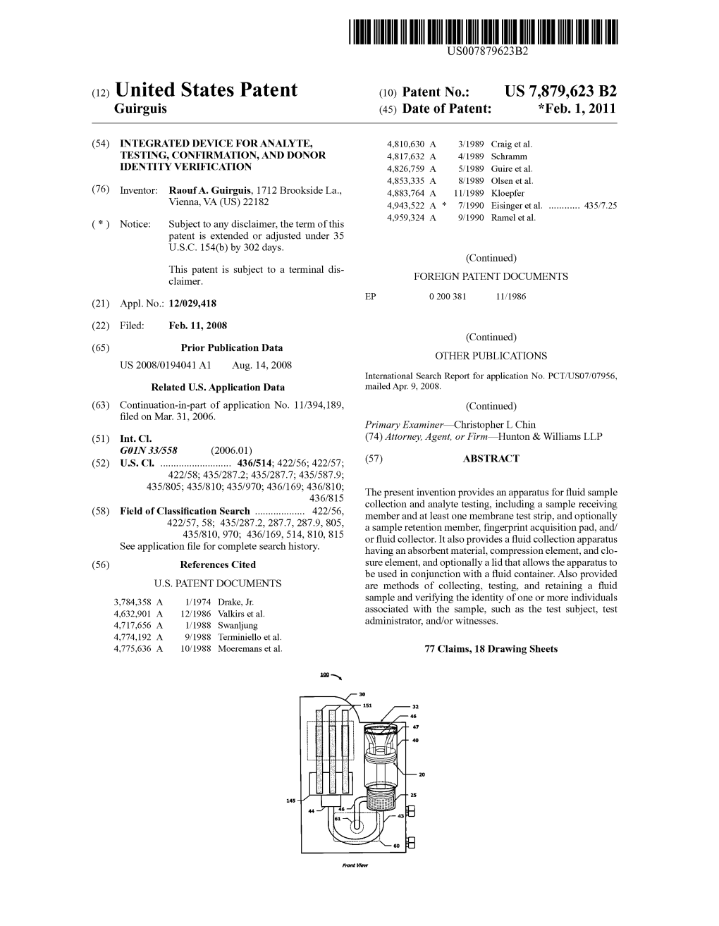 (12) United States Patent (10) Patent No.: US 7,879,623 B2 Guirguis (45) Date of Patent: *Feb