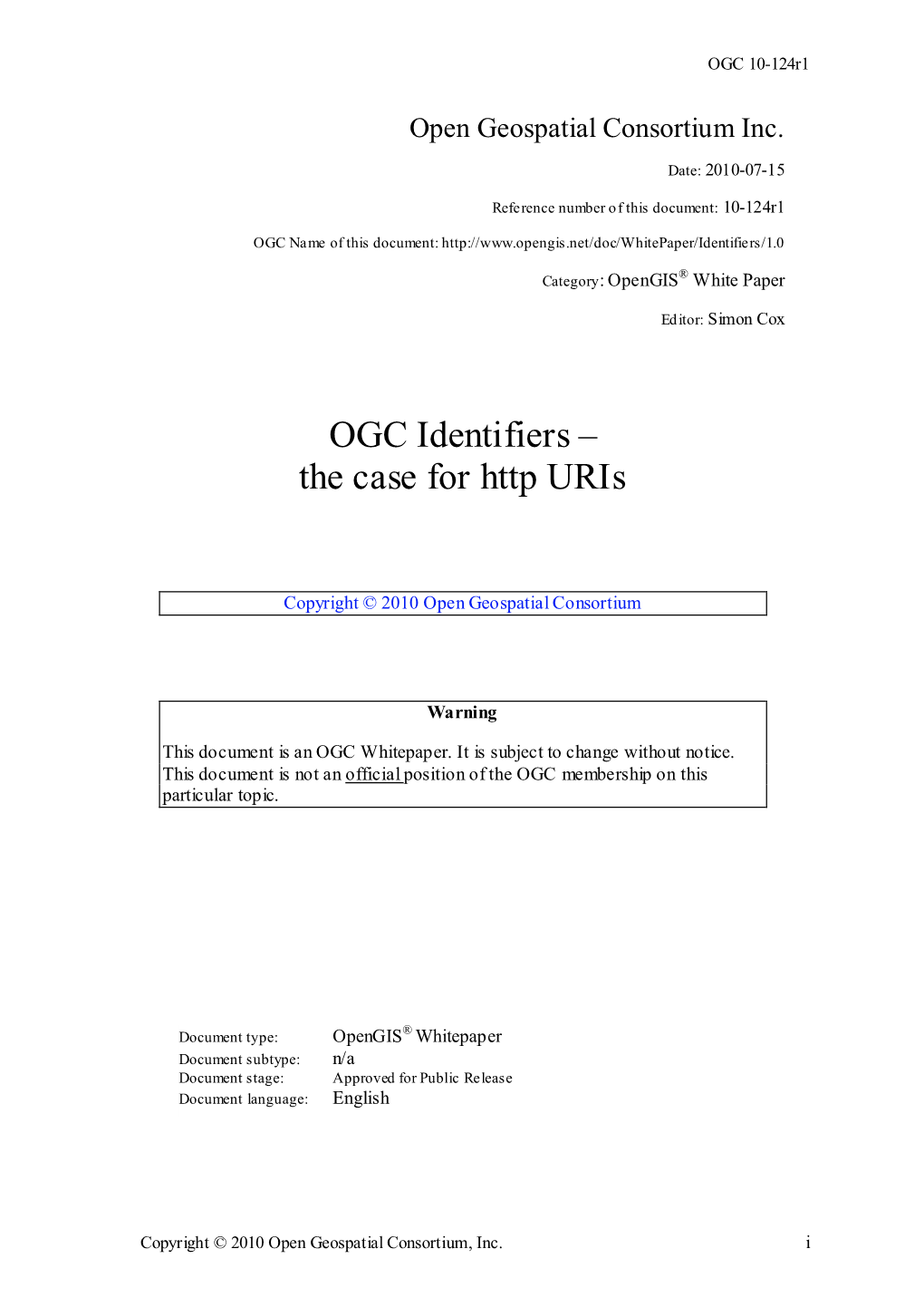 OGC Identifiers –