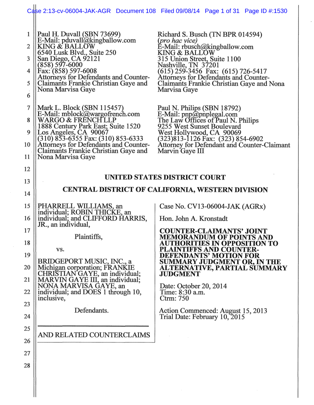 Case 2:13-Cv-06004-JAK-AGR Document 108 Filed 09/08/14 Page 1 of 31 Page ID #:1530