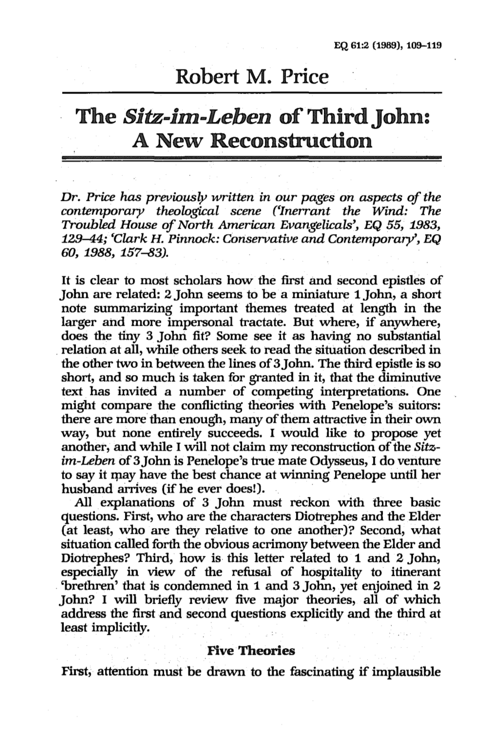 The Sitz-Im-Leben of Third John: a New Reconstruction