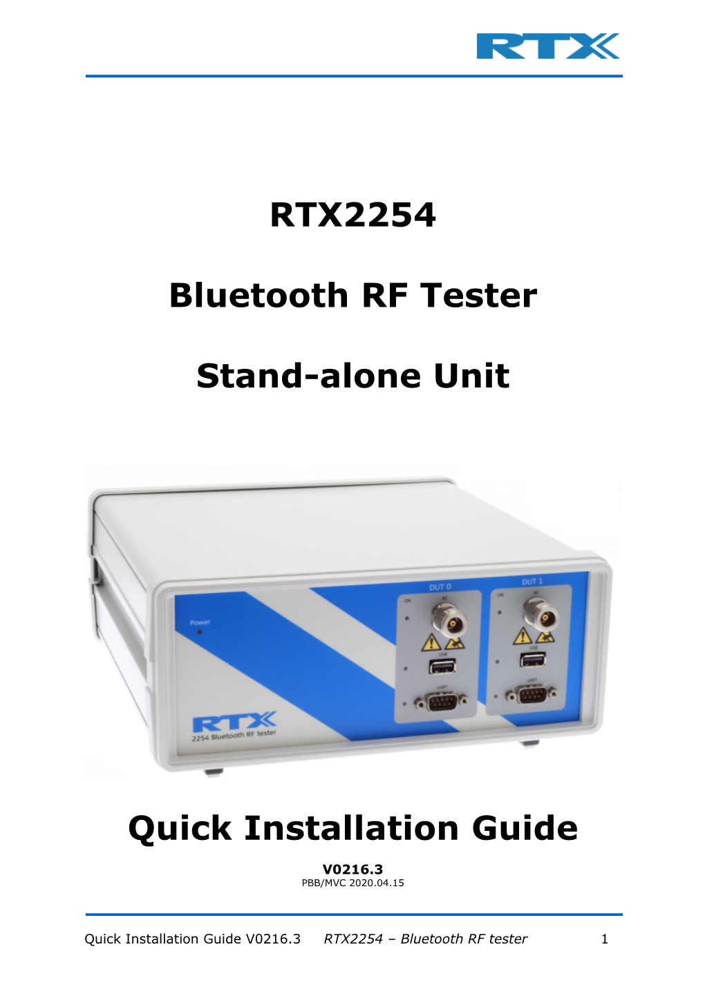 RTX2254 Quick Installation Guide