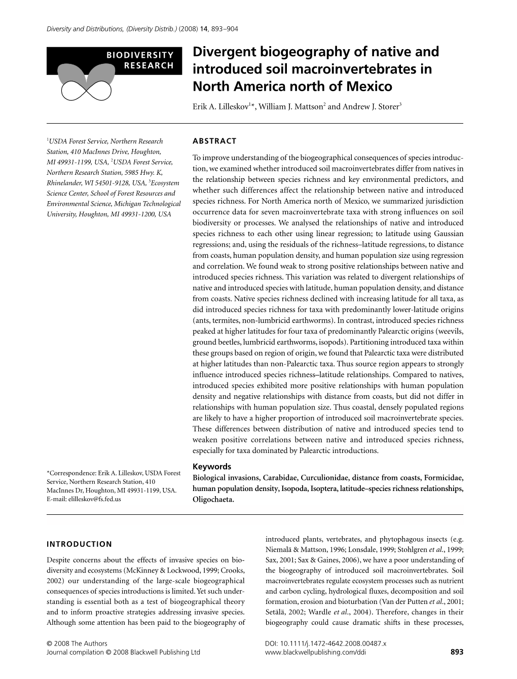 Divergent Biogeography of Native and Introduced Soil Macroinvertebrates