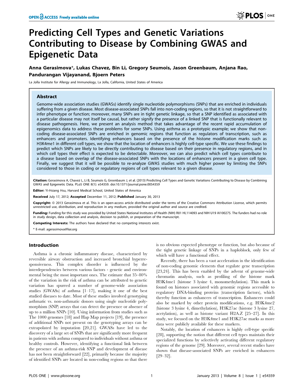 Predicting Cell Types and Genetic Variations Contributing to Disease by Combining GWAS and Epigenetic Data