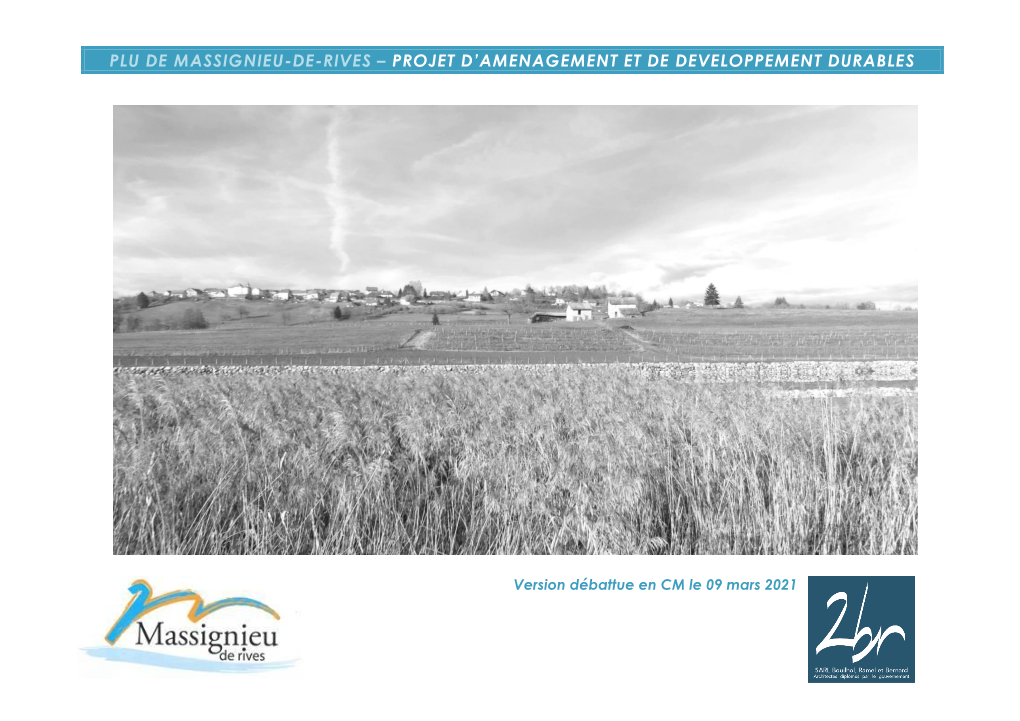 Plu De Massignieu-De-Rives – Projet D’Amenagement Et De Developpement Durables