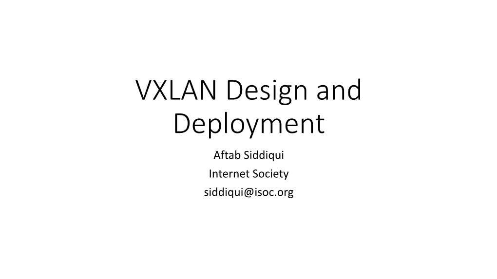 VXLAN-Design and Deployment