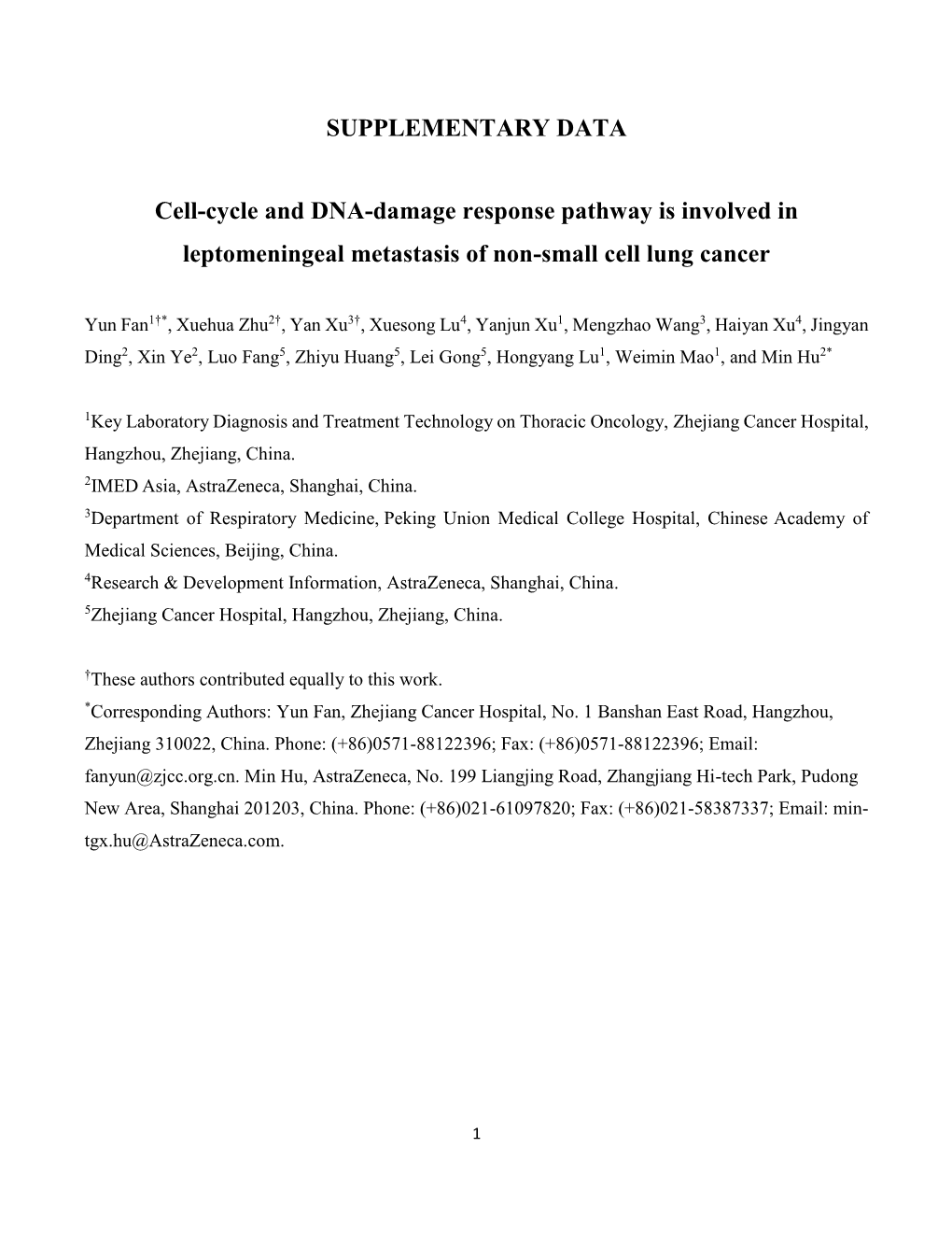 SUPPLEMENTARY DATA Cell-Cycle and DNA-Damage Response