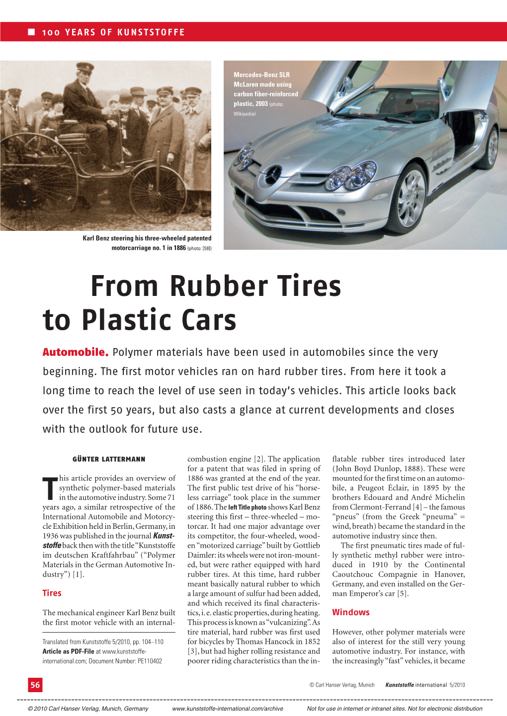 From Rubber Tires to Plastic Cars