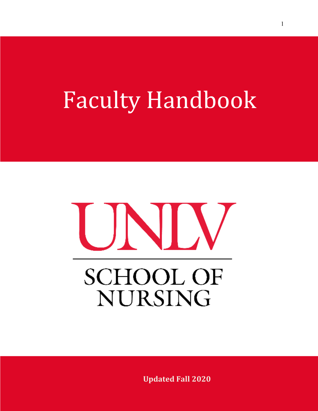 UNLV School of Nursing Faculty Handbook