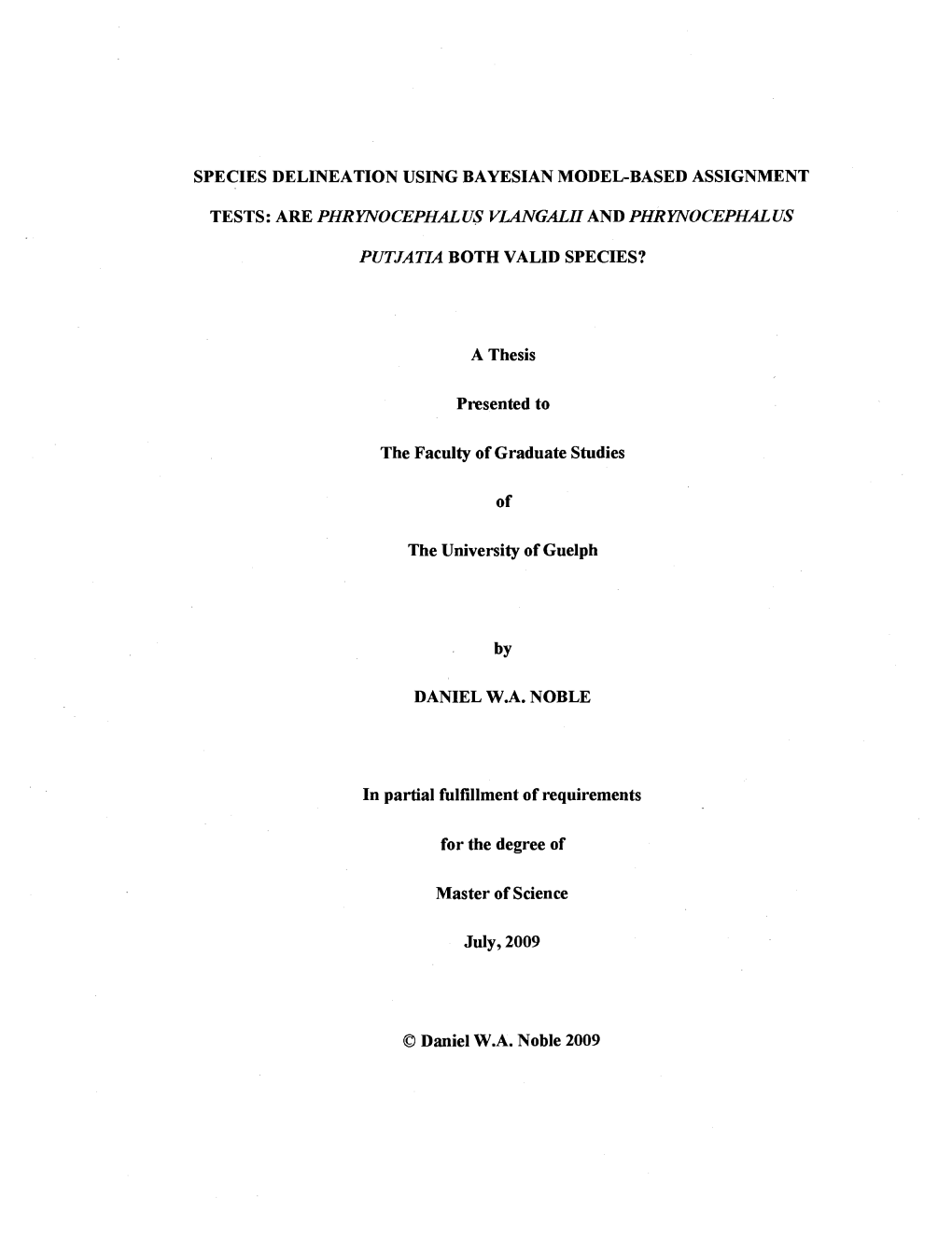 Species Delineation Using Bayesian Model-Based Assignment