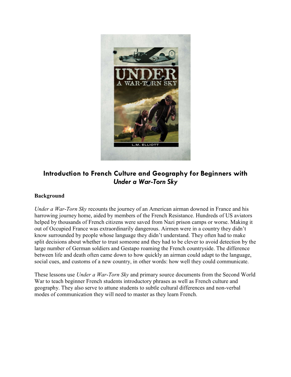 Introduction to French Culture and Geography for Beginners with Under a War-Torn Sky