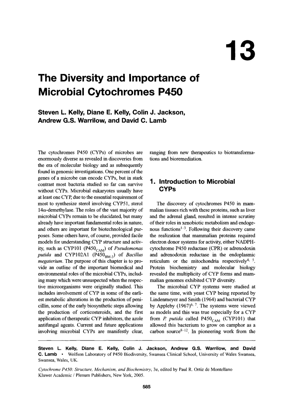 The Diversity and Importance of Microbial Cytochromes P450