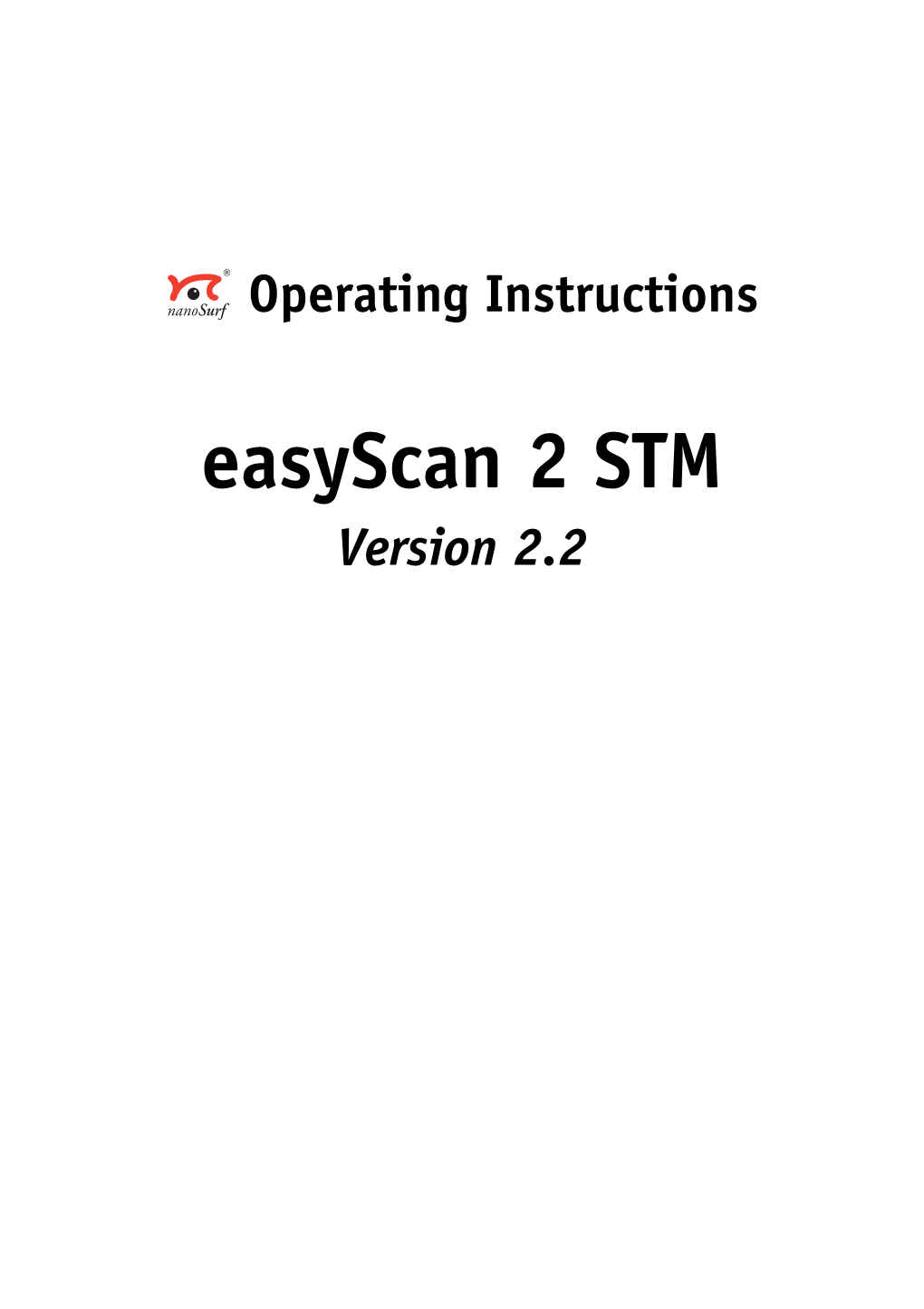 Nanosurf Easyscan 2 STM Operating Instructions