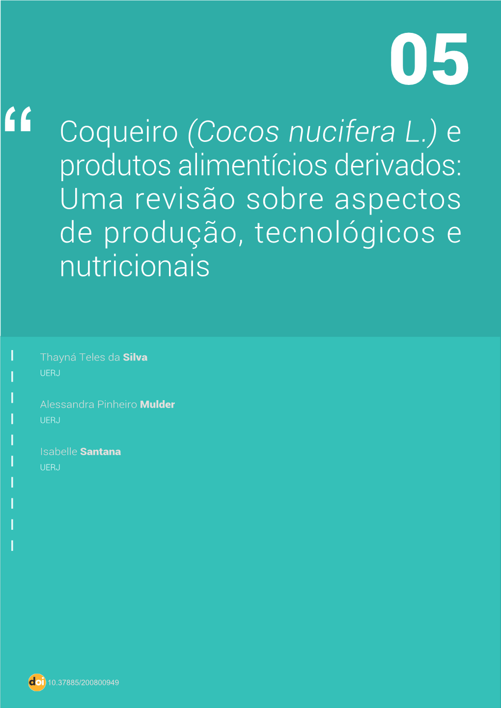 Coqueiro (Cocos Nucifera L.) E Produtos Alimentícios Derivados