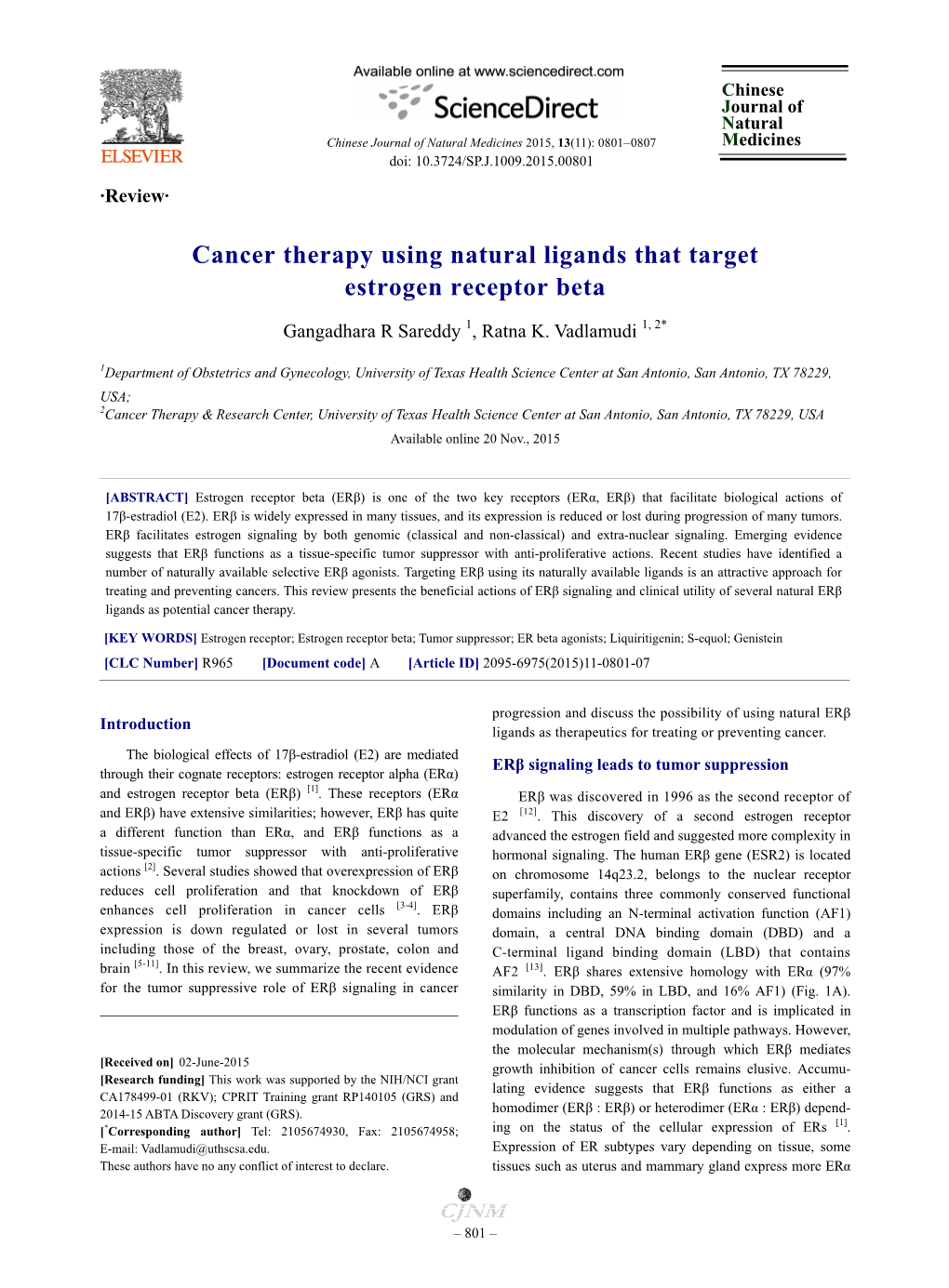 Cancer Therapy Using Natural Ligands That Target Estrogen Receptor Beta