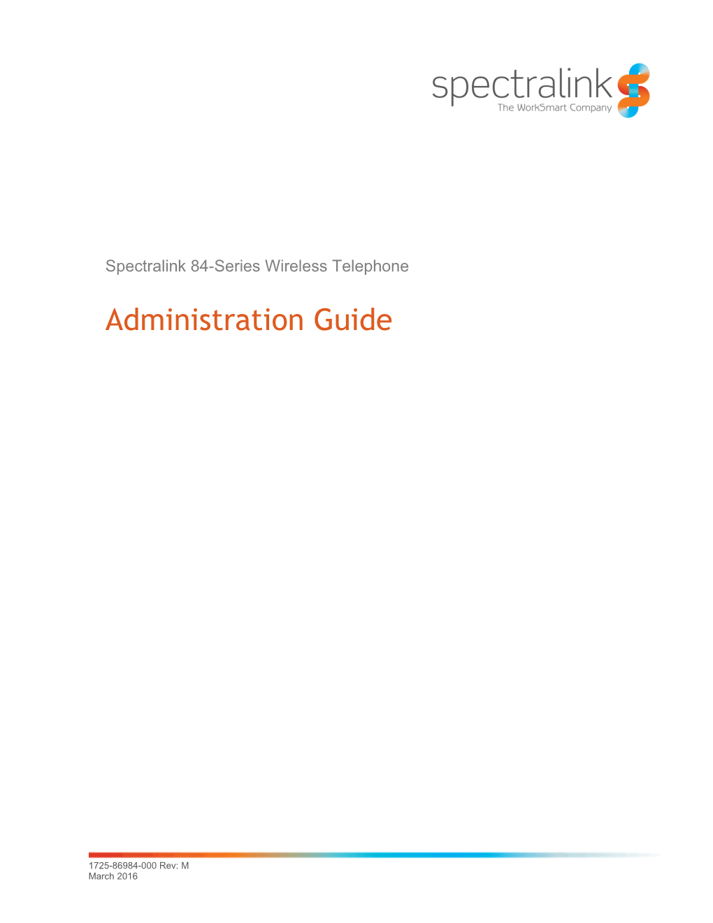 Spectralink 84-Series Wireless Telephones Administration Guide