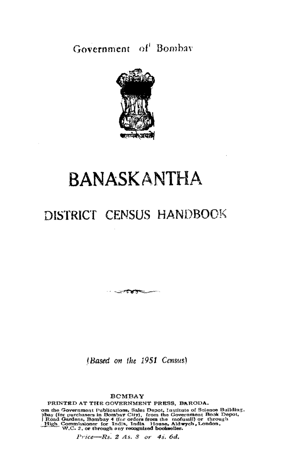 District Census Handbook, Banaskantha