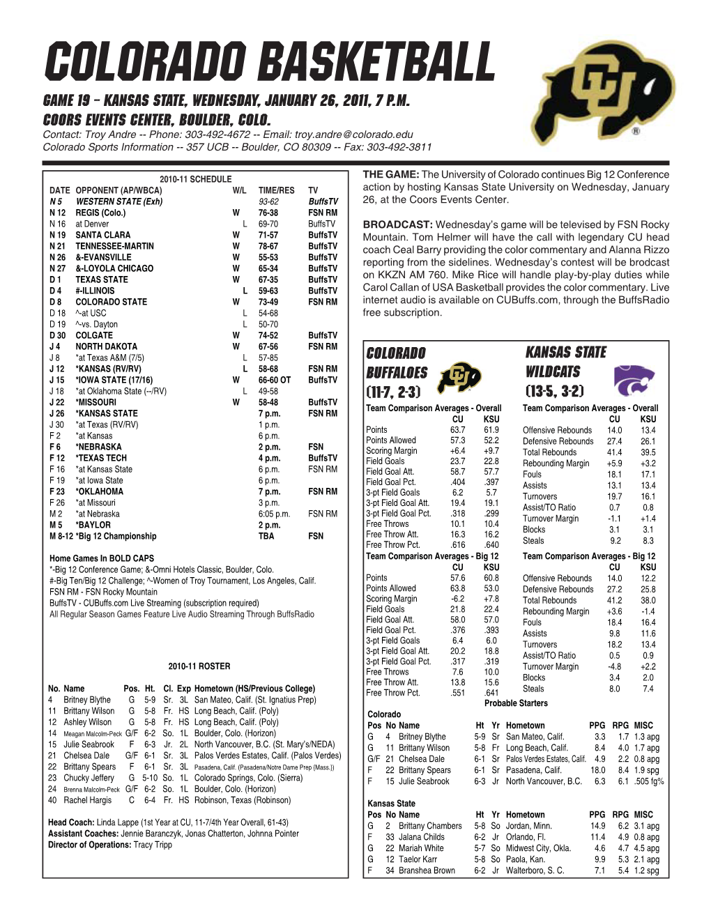 CU GAME NOTES Kansas State.Indd