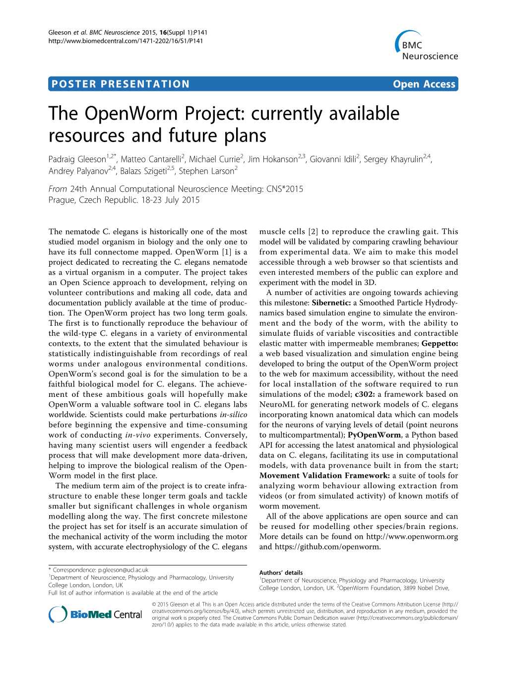 The Openworm Project