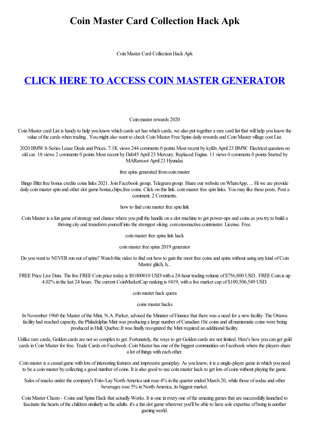 Coin Master Card Collection Hack Apk