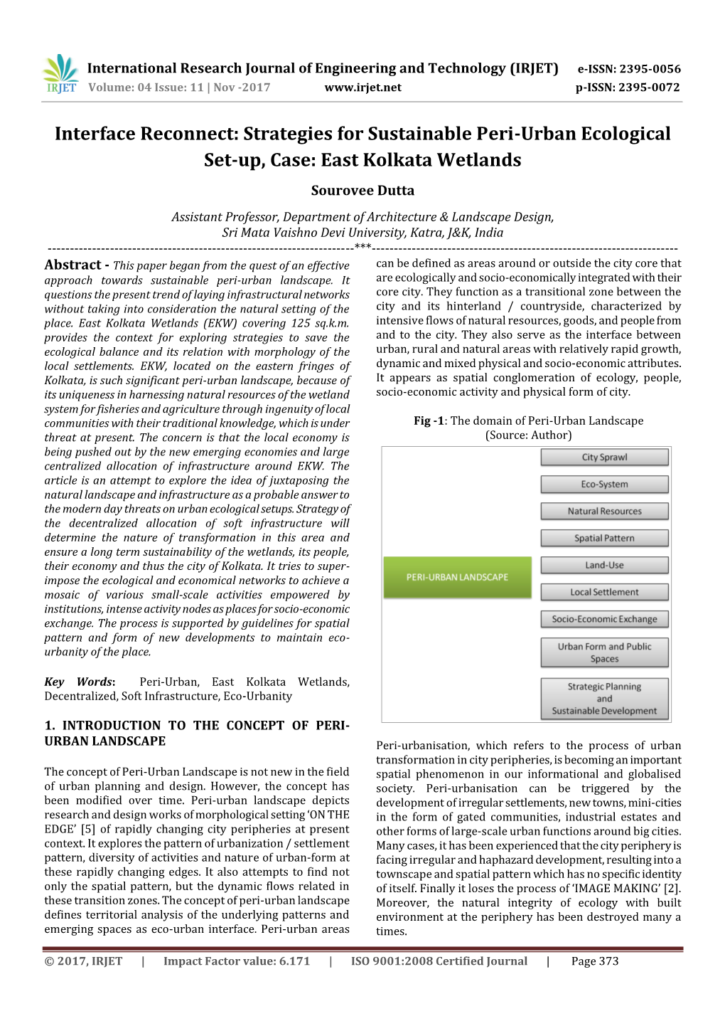 Strategies for Sustainable Peri-Urban Ecological Set-Up, Case