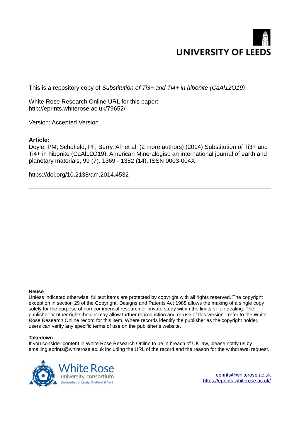 Substitution of Ti3+ and Ti4+ in Hibonite (Caal12o19)