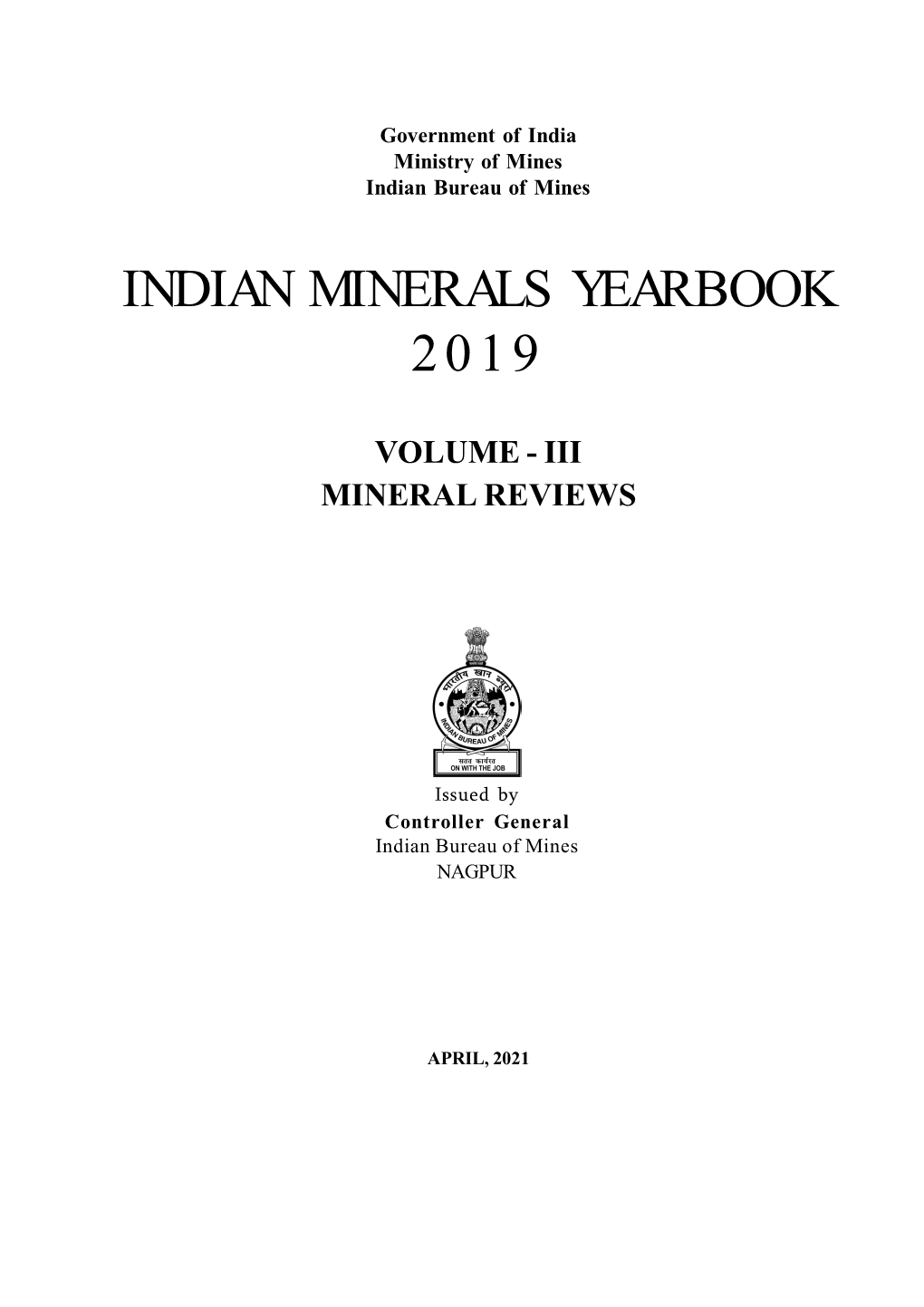 Indian Minerals Yearbook 2019