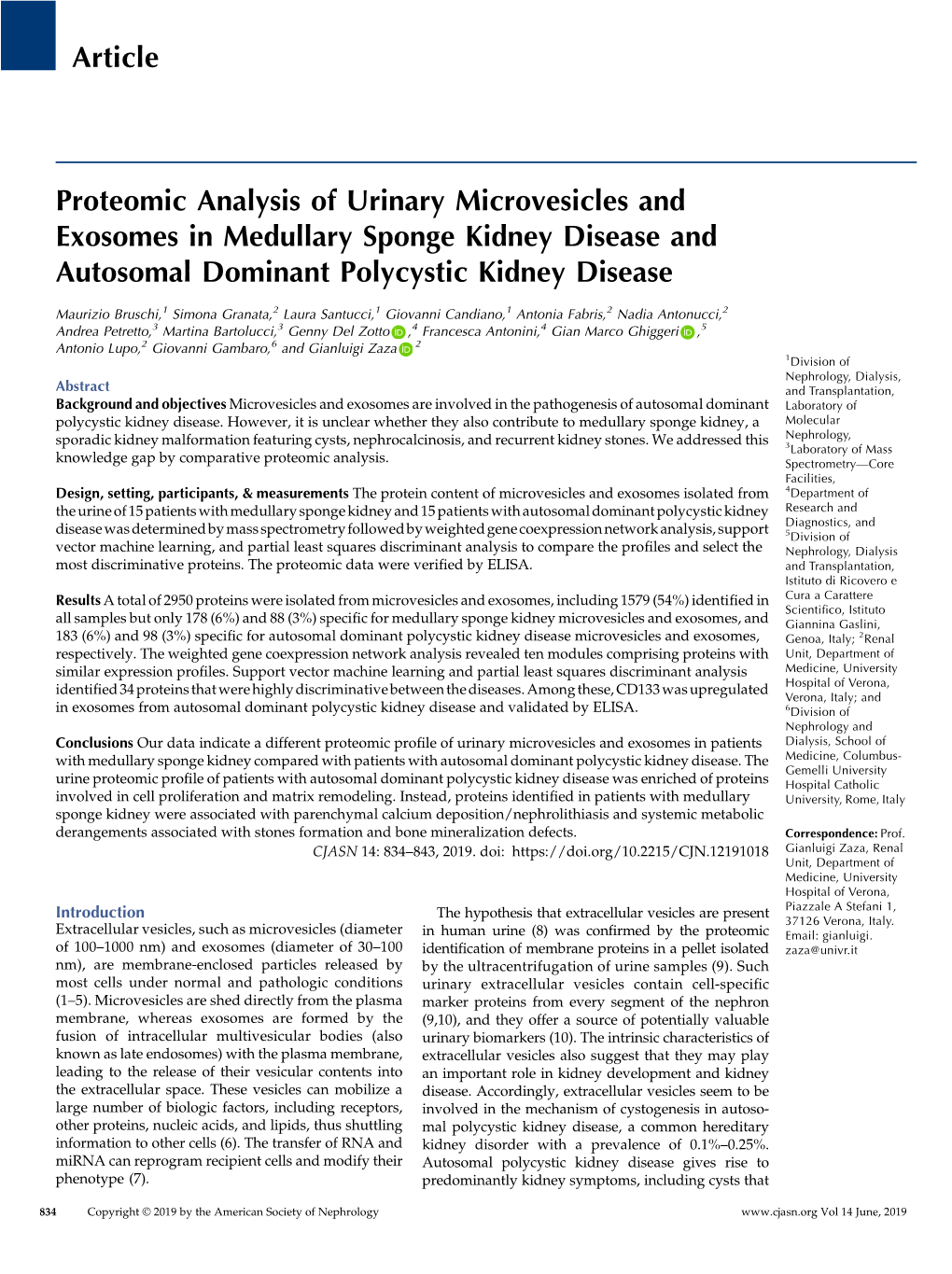 Article Proteomic Analysis of Urinary Microvesicles and Exosomes In