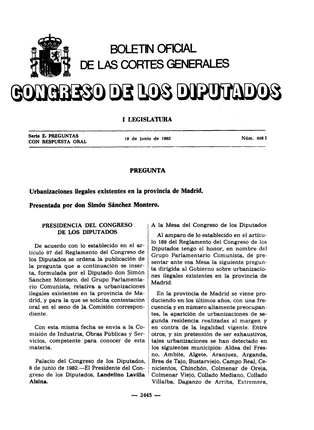 Boletn Oficial De Las Cortes Generales