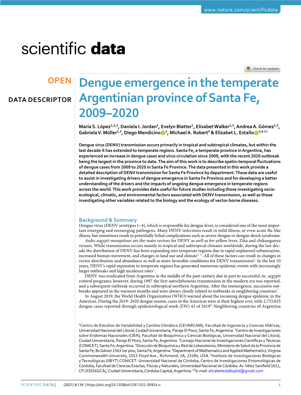 Dengue Emergence in the Temperate Argentinian Province of Santa Fe, 2009–2020