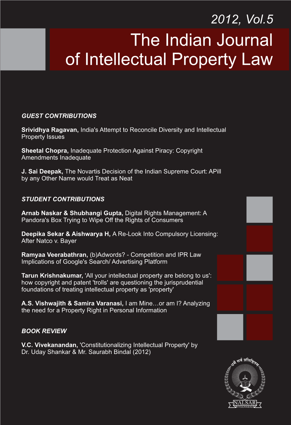 The Indian Journal of Intellectual Property Law