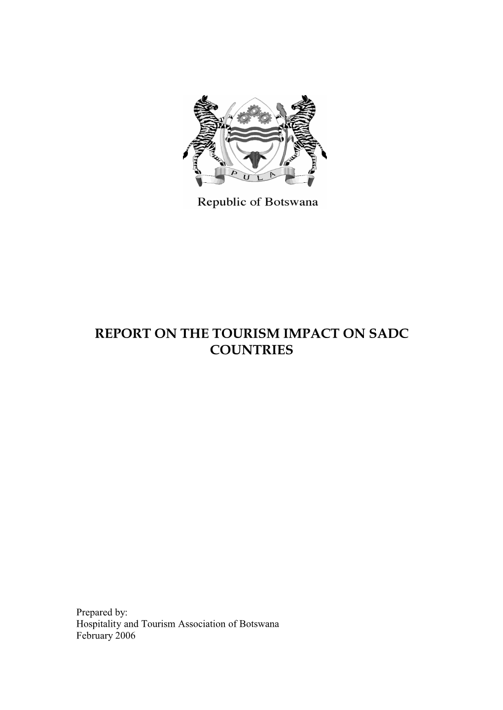 Report on the Tourism Impact on Sadc Countries