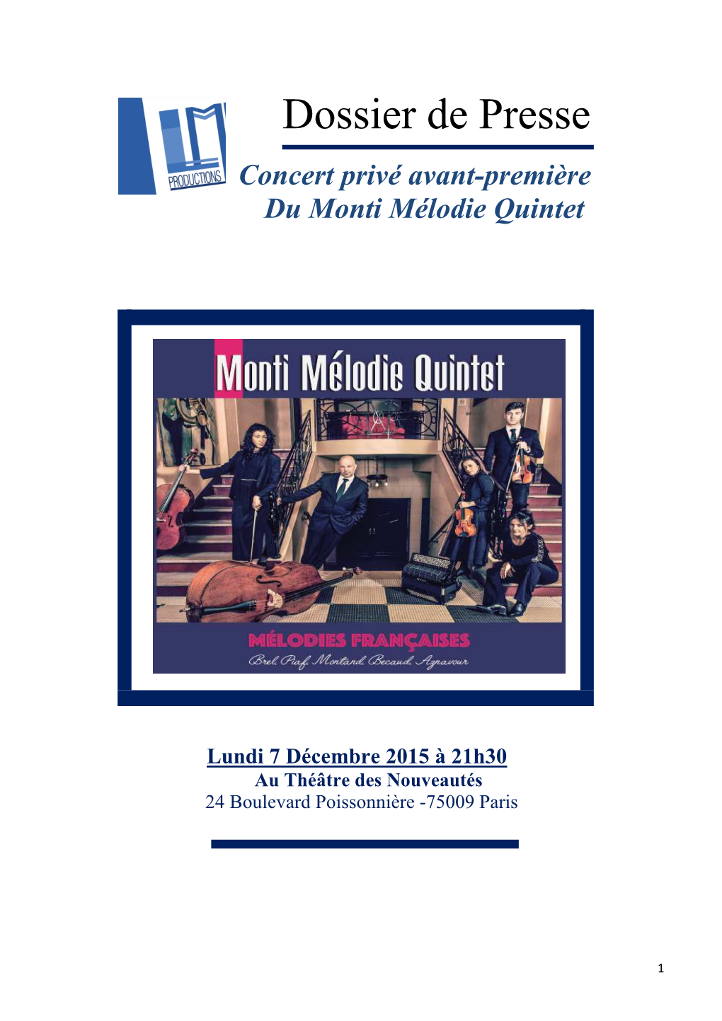 Dossier De Presse Monti Melodie Quintet 7 12 2015