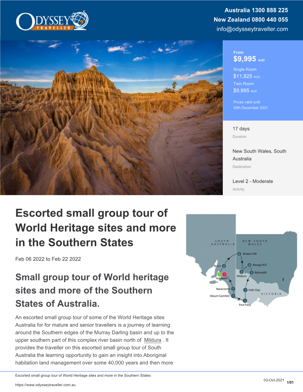 Australian Southern States World Heritage Sites