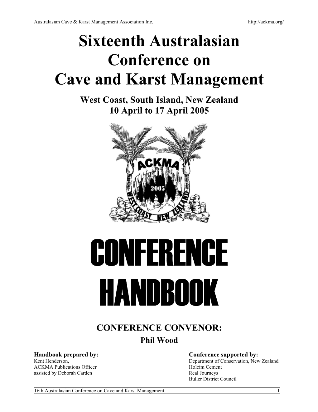 Rules of the Australasian Cave and Karst Management Association Inc