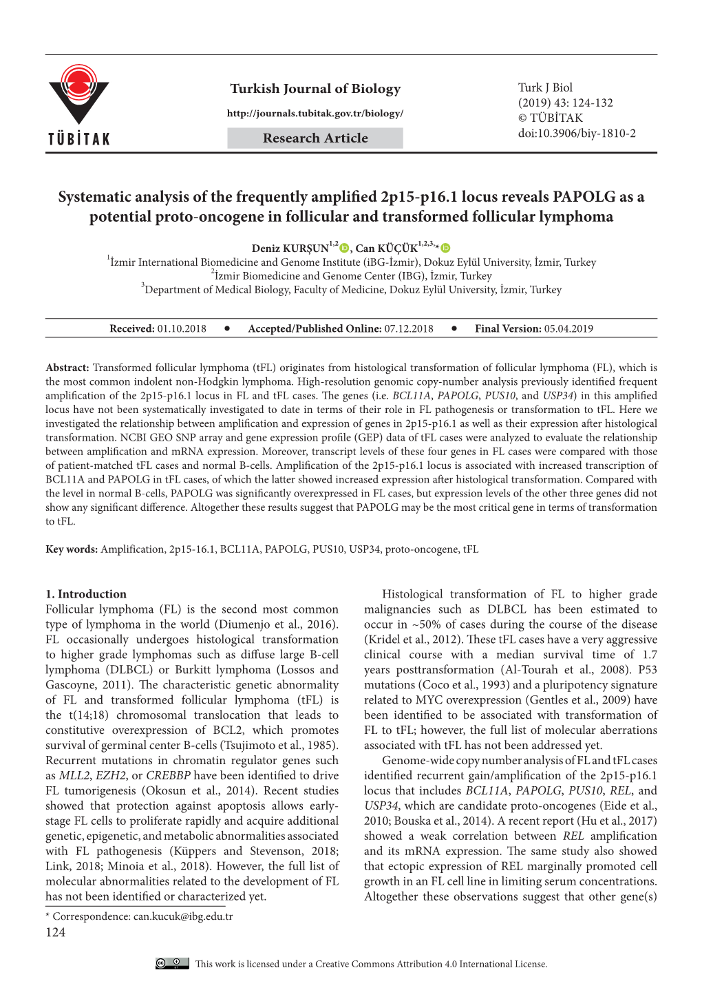 Systematic Analysis of the Frequently Amplified 2P15-P16. 1 Locus Reveals