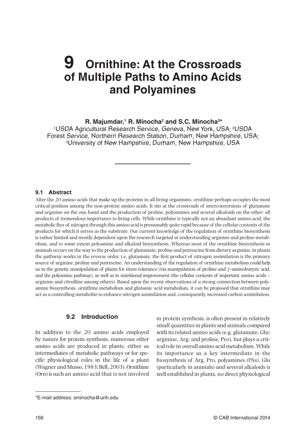 Ornithine: at the Crossroads of Multiple Paths to Amino Acids and Polyamines