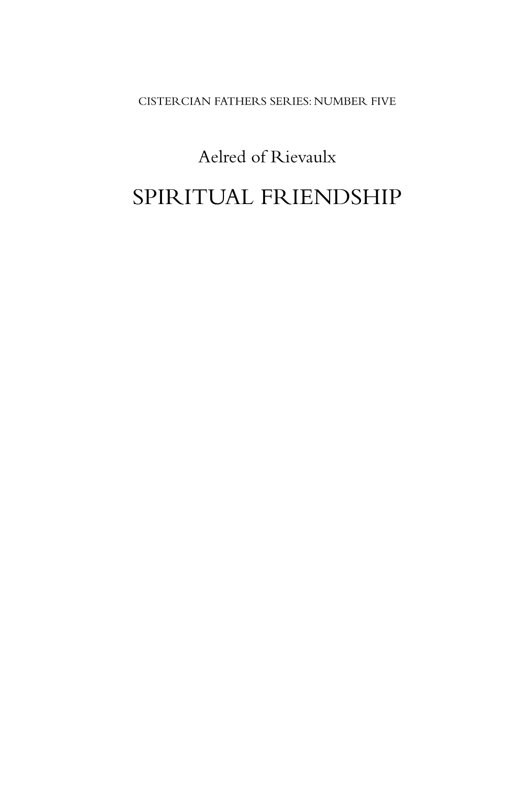 Spiritual Friendship