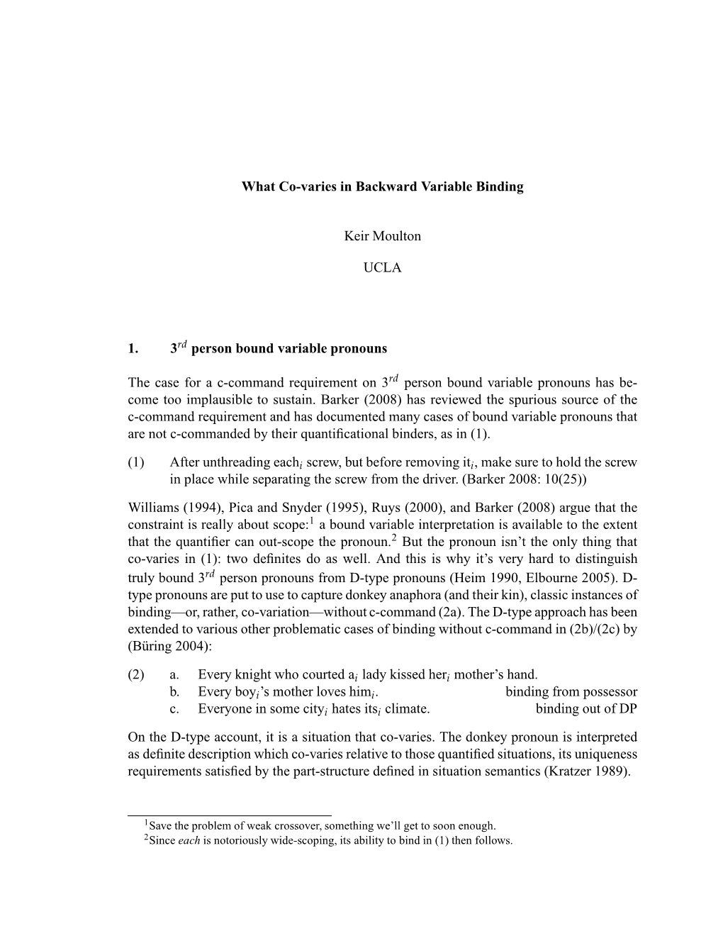 What Covaries in Backward Variable Binding