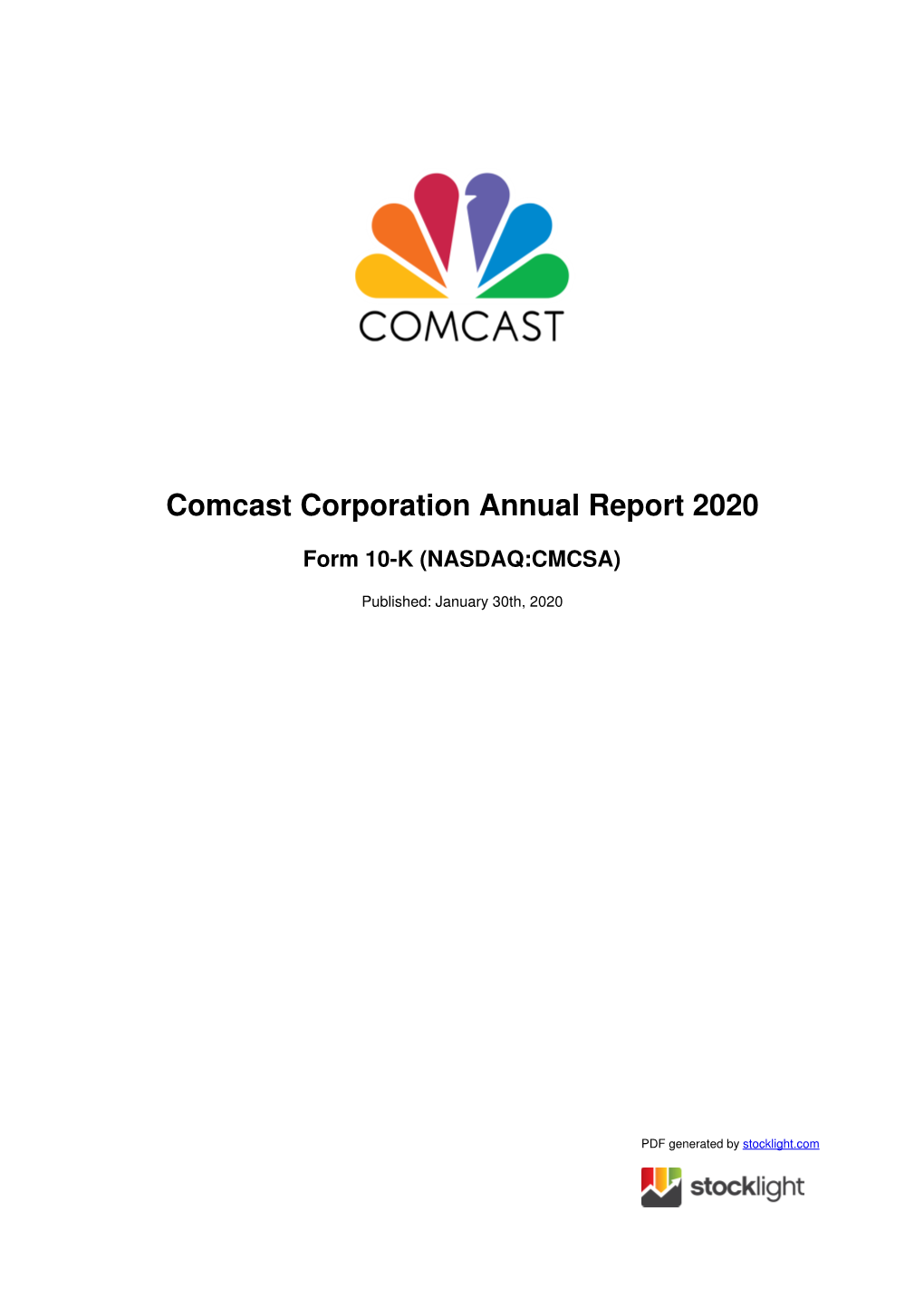 Comcast Corporation Annual Report 2020