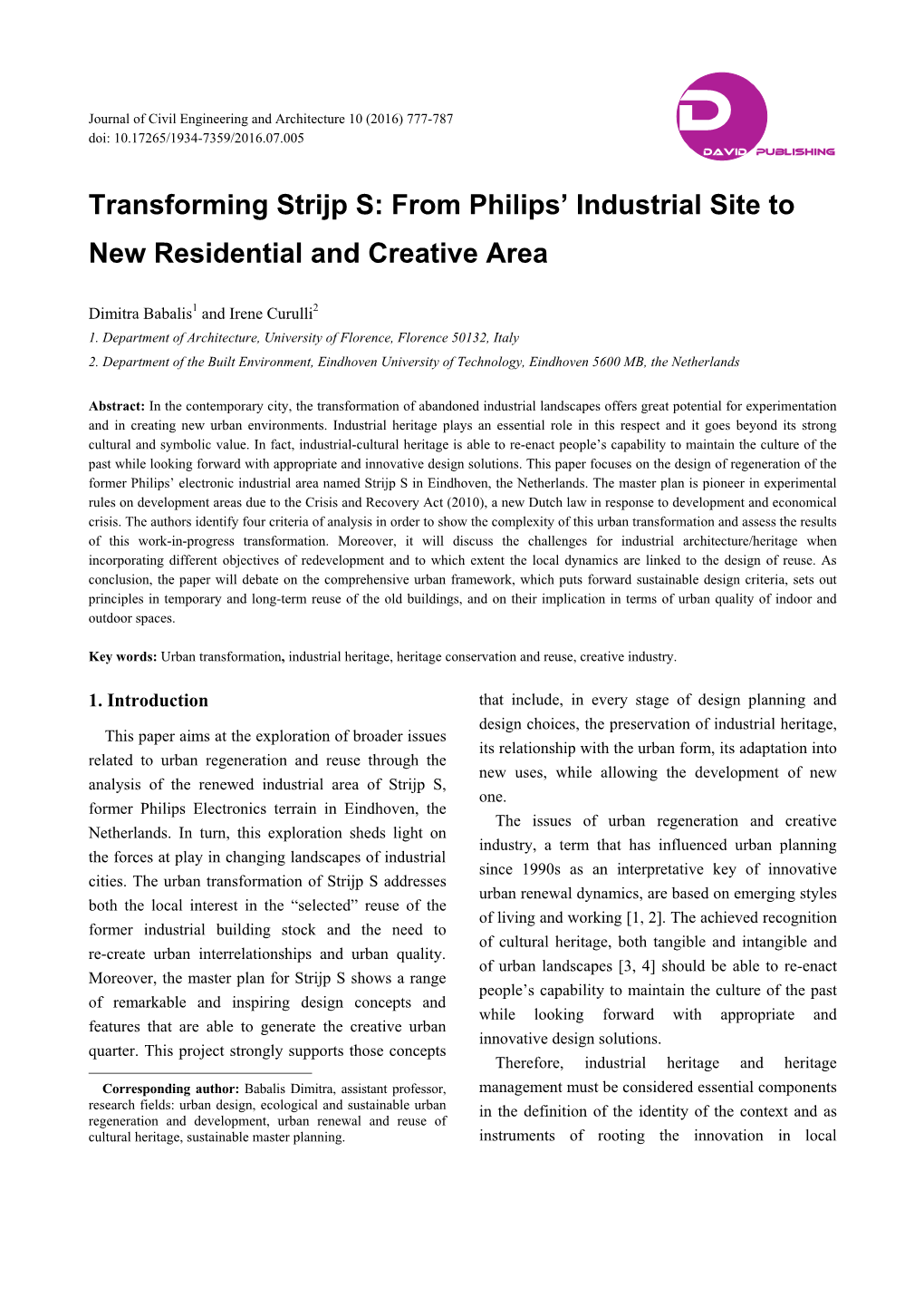 Transforming Strijp S: from Philips' Industrial Site to New Residential and Creative Area