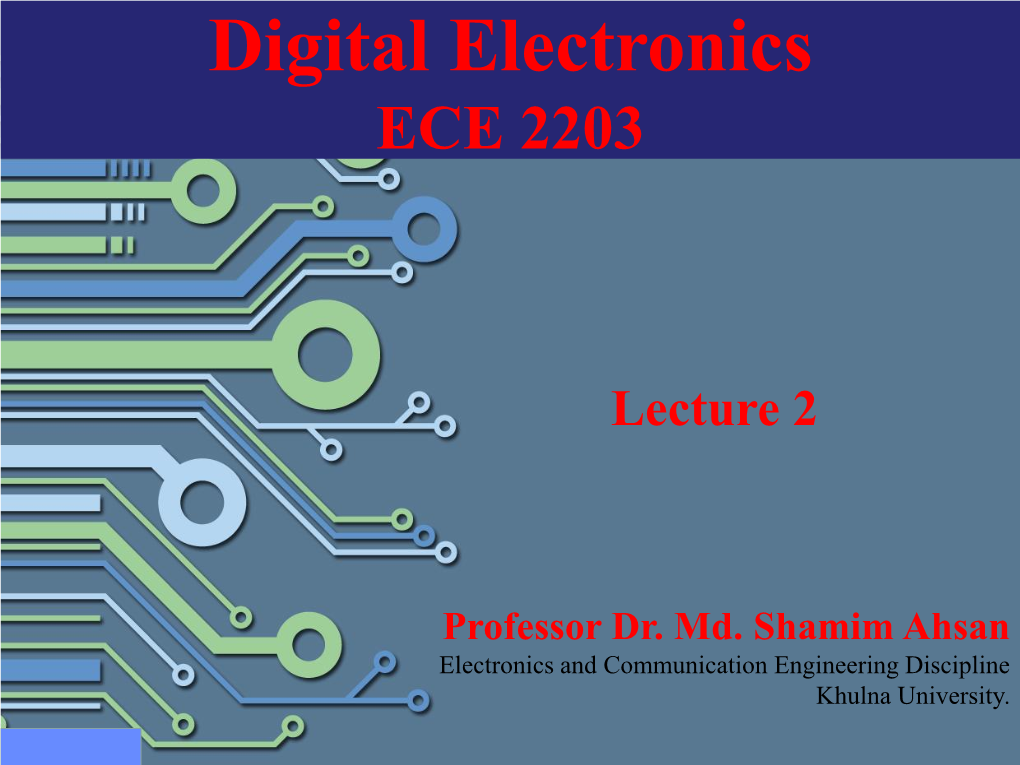 Digital Electronics ECE 2203