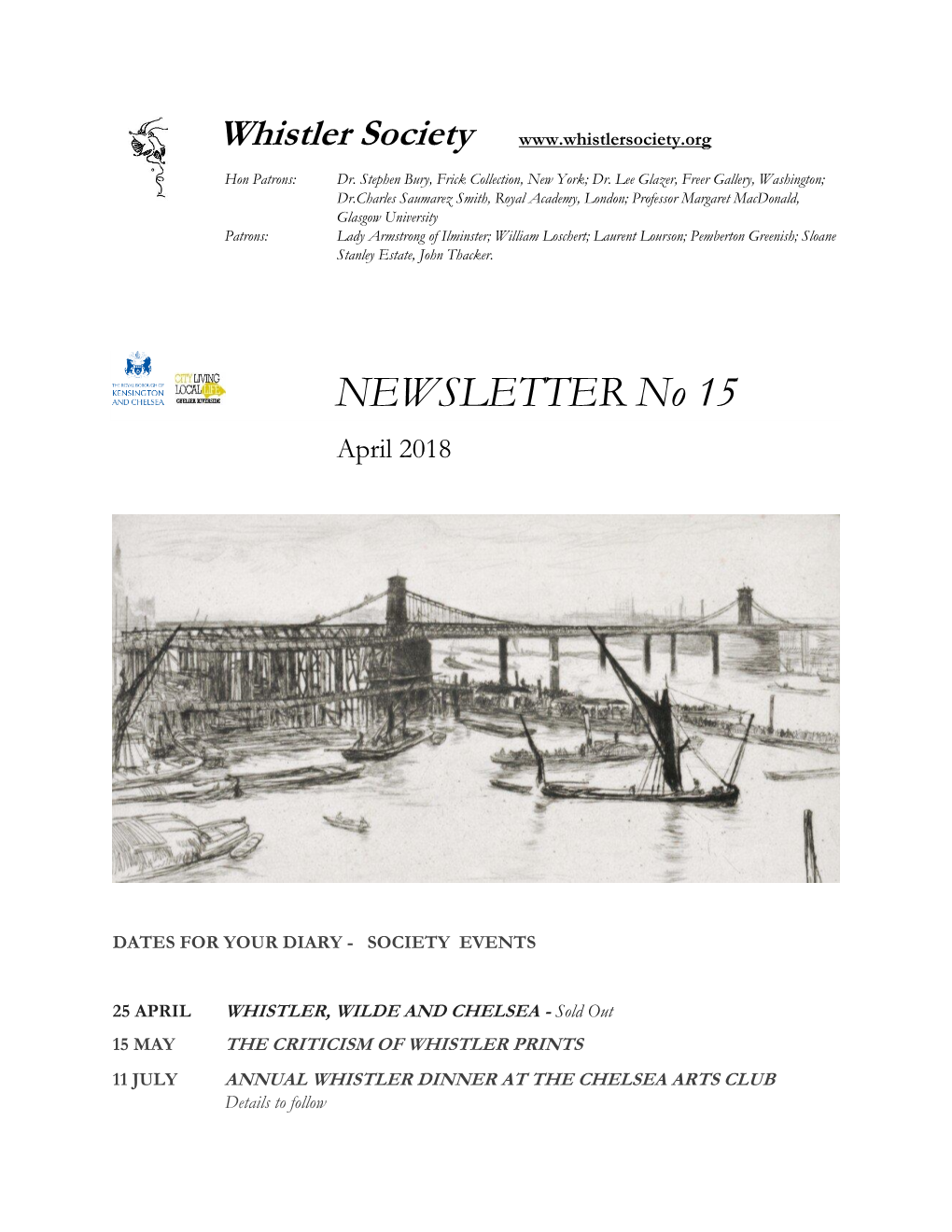 NEWSLETTER No 15 April 2018